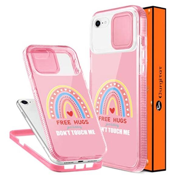 NEW Gurgitat Pink Clear Case for iPhone 12-6.1" Rainbow Pink Heart Girls Funny! - Picture 1 of 7